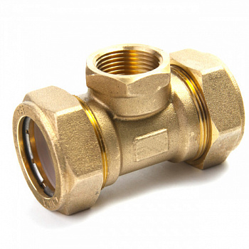 Тройник 32х1-1/4"х32 ВР для гофрированной трубы из нерж. стали